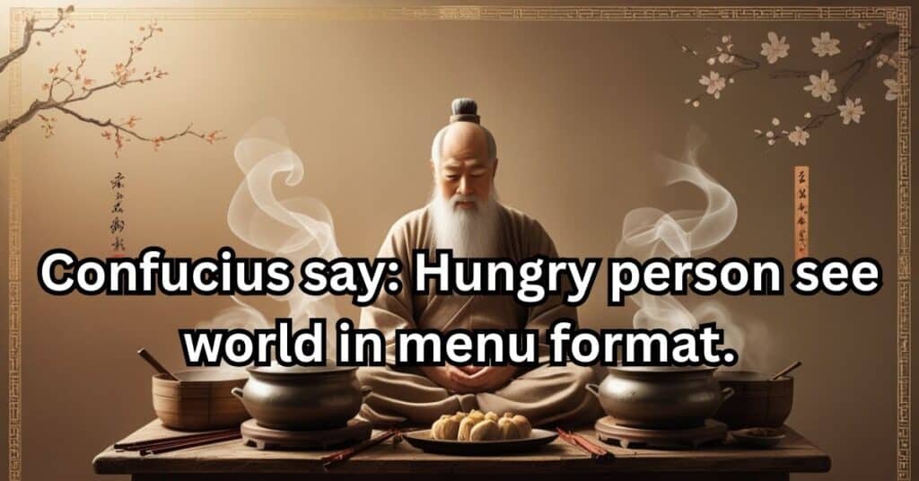 Confucius Say Food is First Philosophy...confucius sayings jokes