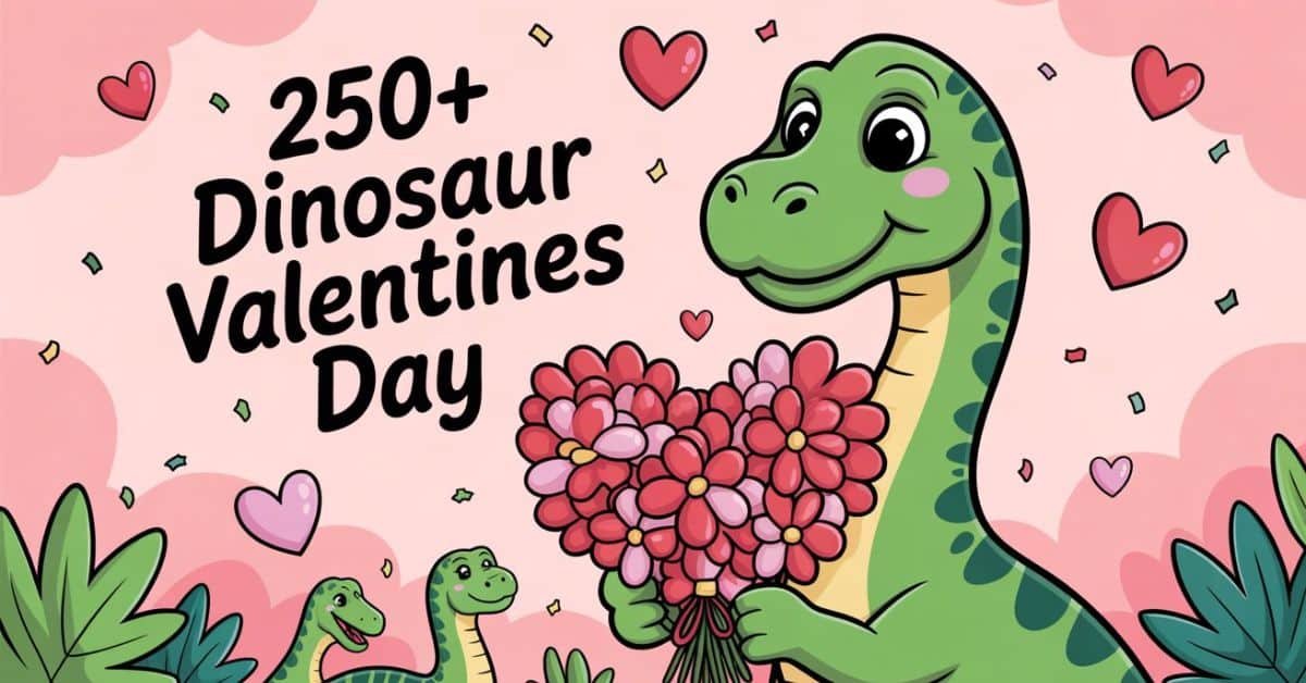You are currently viewing 250+ Dinosaur Valentines Day Puns: Prehistoric Love